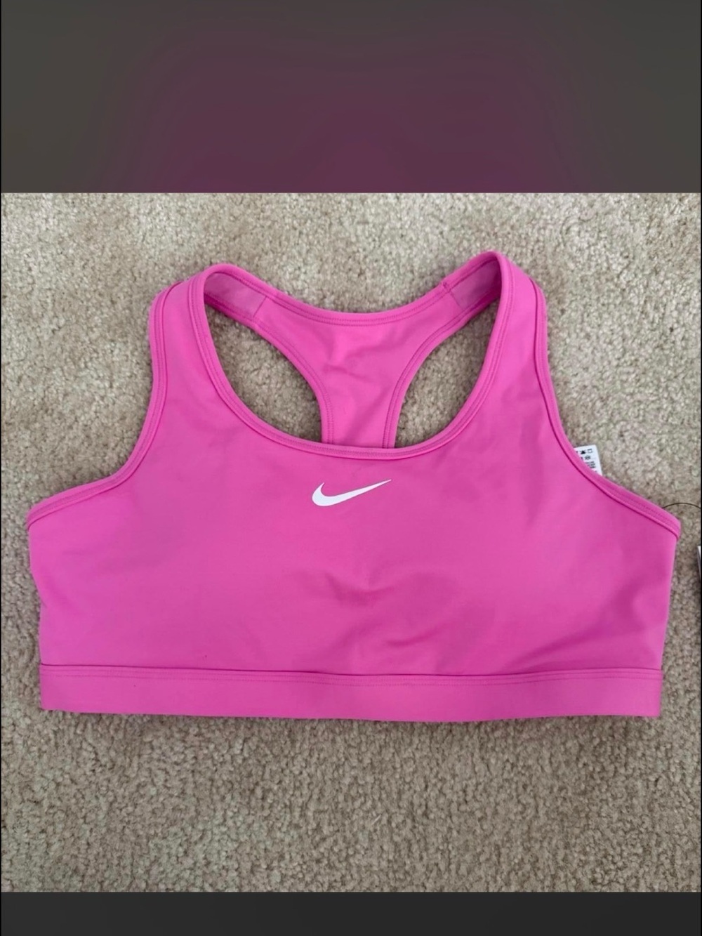 Nike Women's Bright Pink Racerback Swim Sports Bra
